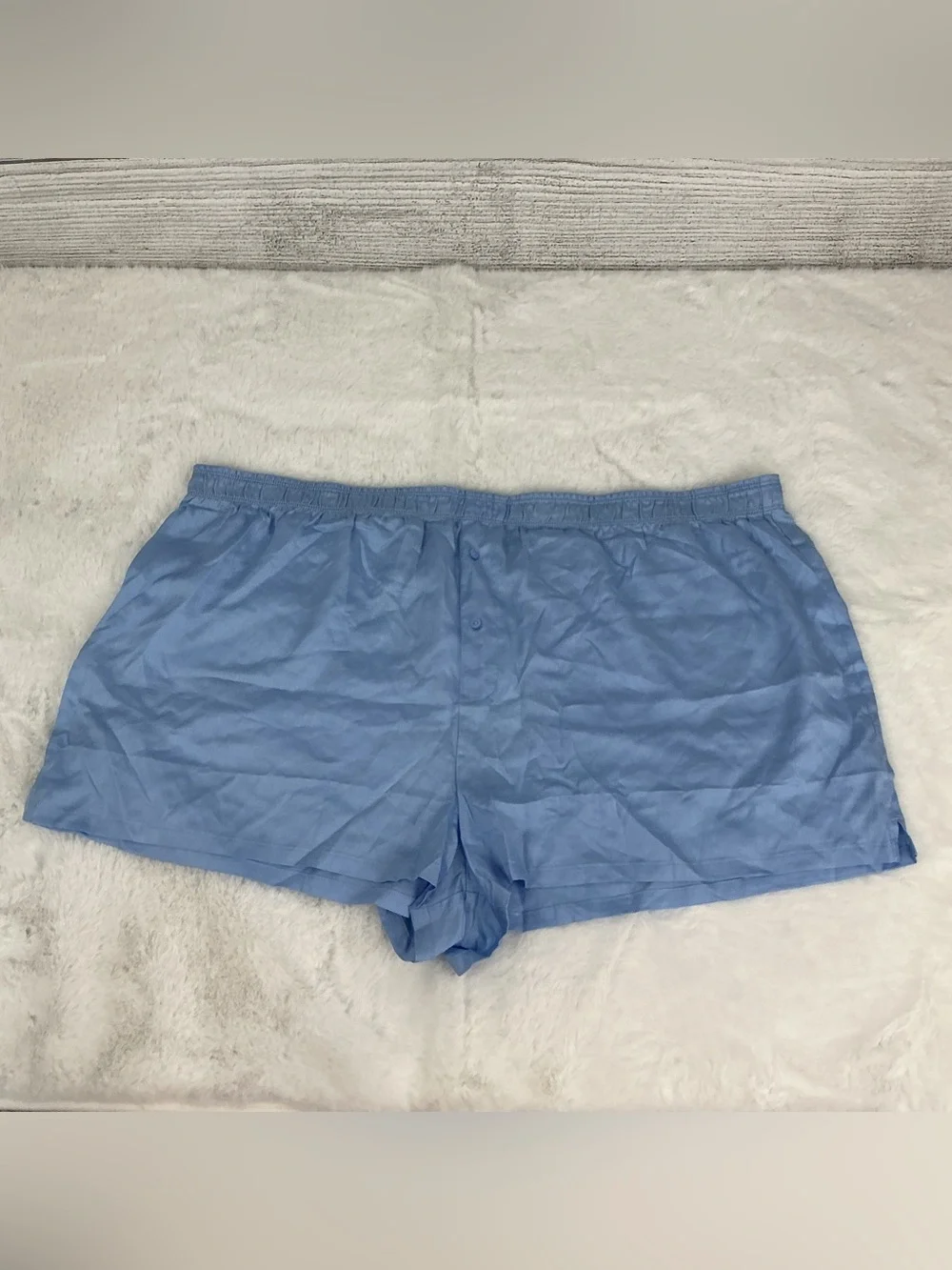 PINK Victoria's Secret Tencel Boxy Pajama Shorts - Light Blue Satin Boxer Shorts